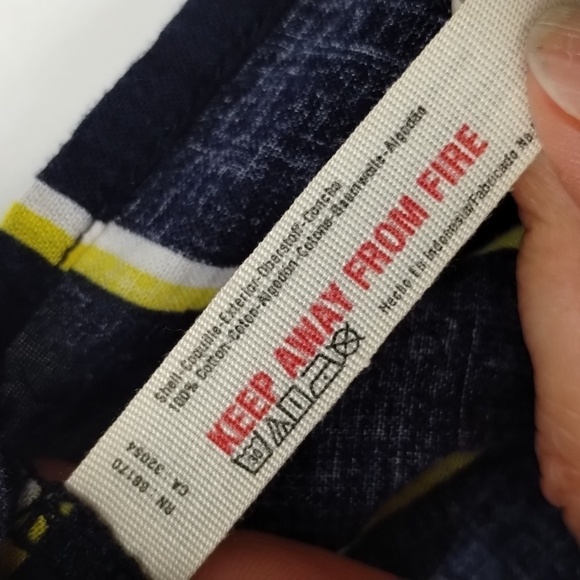 Free People Intimately Navy Yellow White Buttondown Short Sleeve Oversized Small - Picture 8 of 10